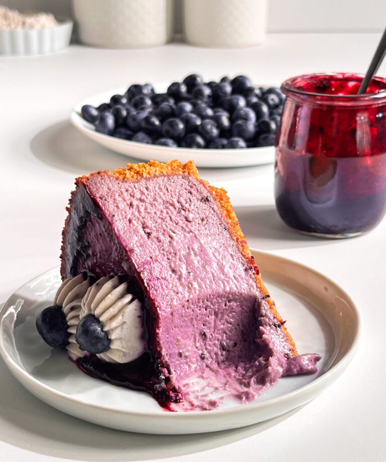 Baked Blueberry Cheesecake - eggless!