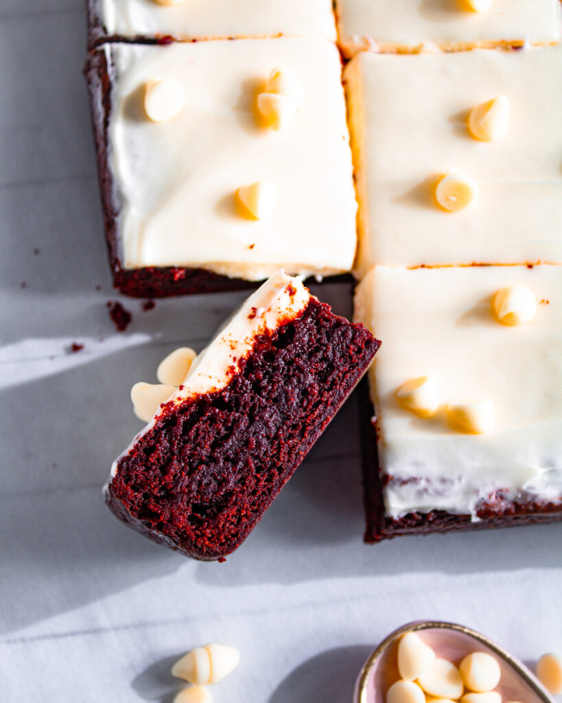 Chocolatey Red Velvet Brownies Without Eggs