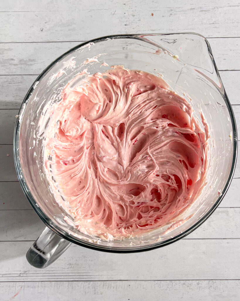 Fresh strawberry cream cheese frosting for cakes