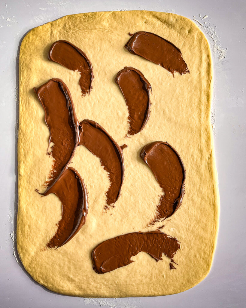 Eggless brioche breakfast rolls with Nutella