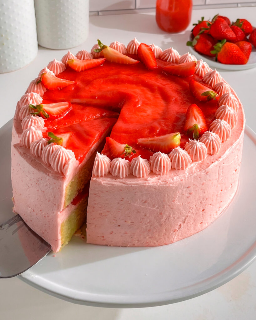 eggless strawberry cake recipe
