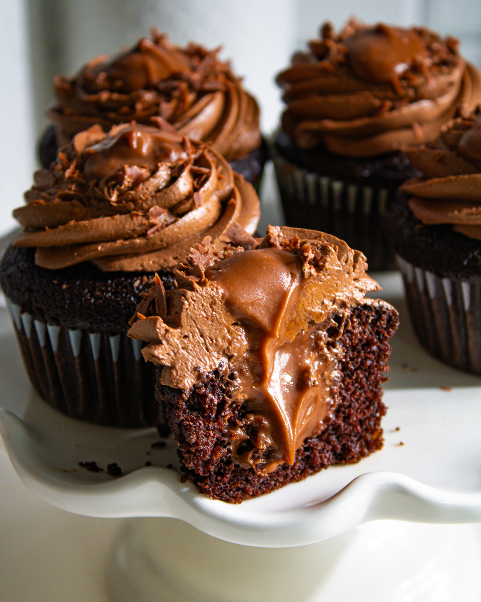 Chocolate Custard Cupcakes with custard filling Recipe