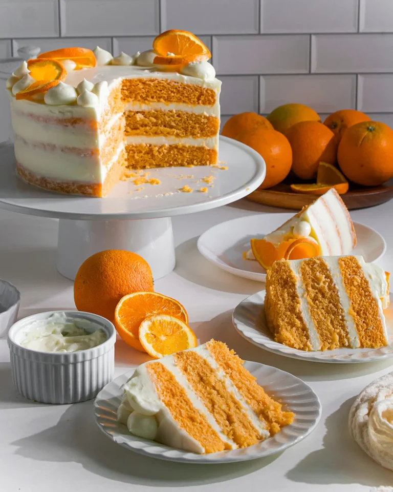 Eggless Orange Cream Cake