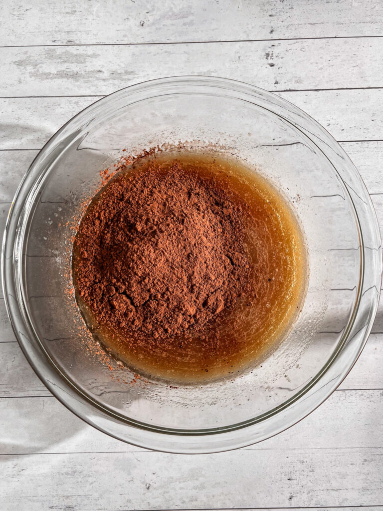 vegan moist chocolate cake with boiling water method