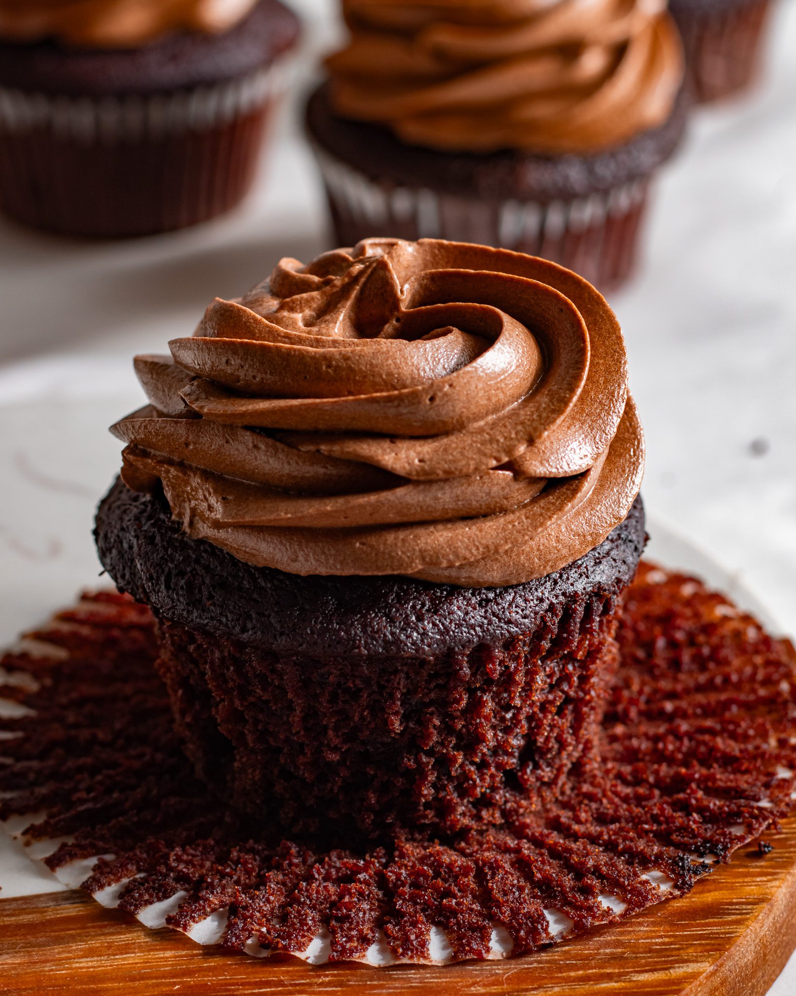 Decadent soft chocolate cupcakes with deep cocoa flavor