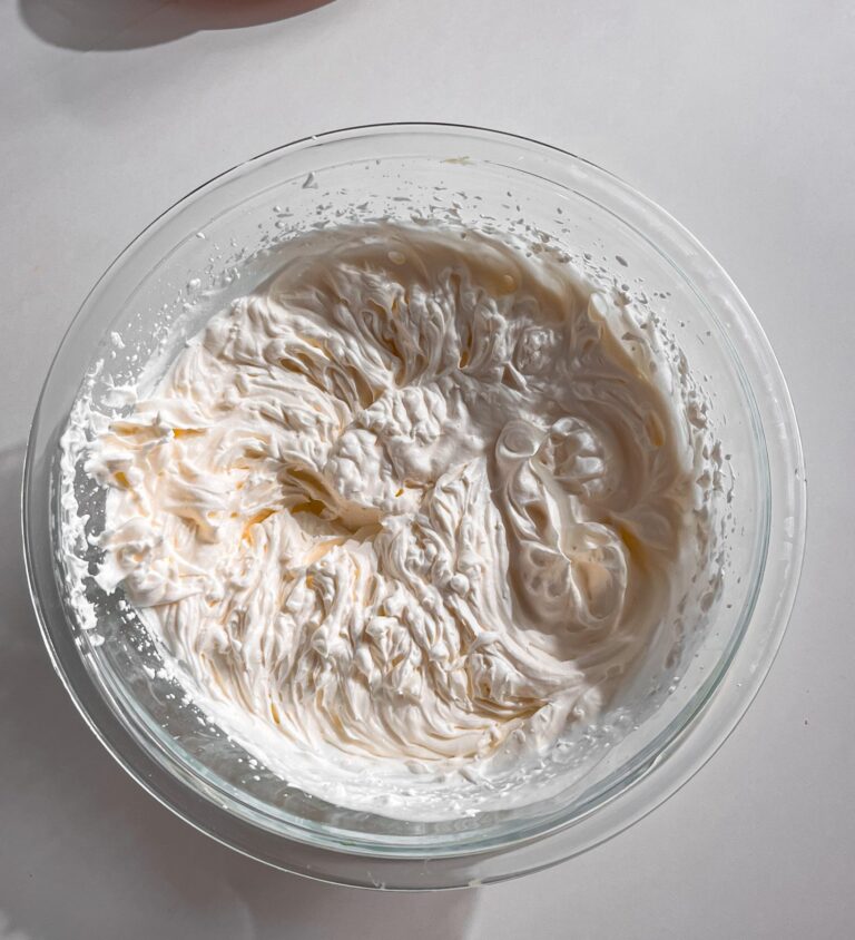 Smooth whipped cream frosting