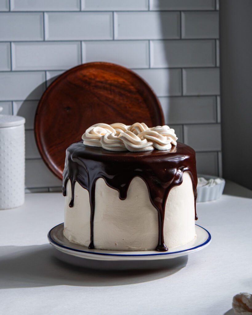 Soft and moist vegan eggless chocolate celebration cake