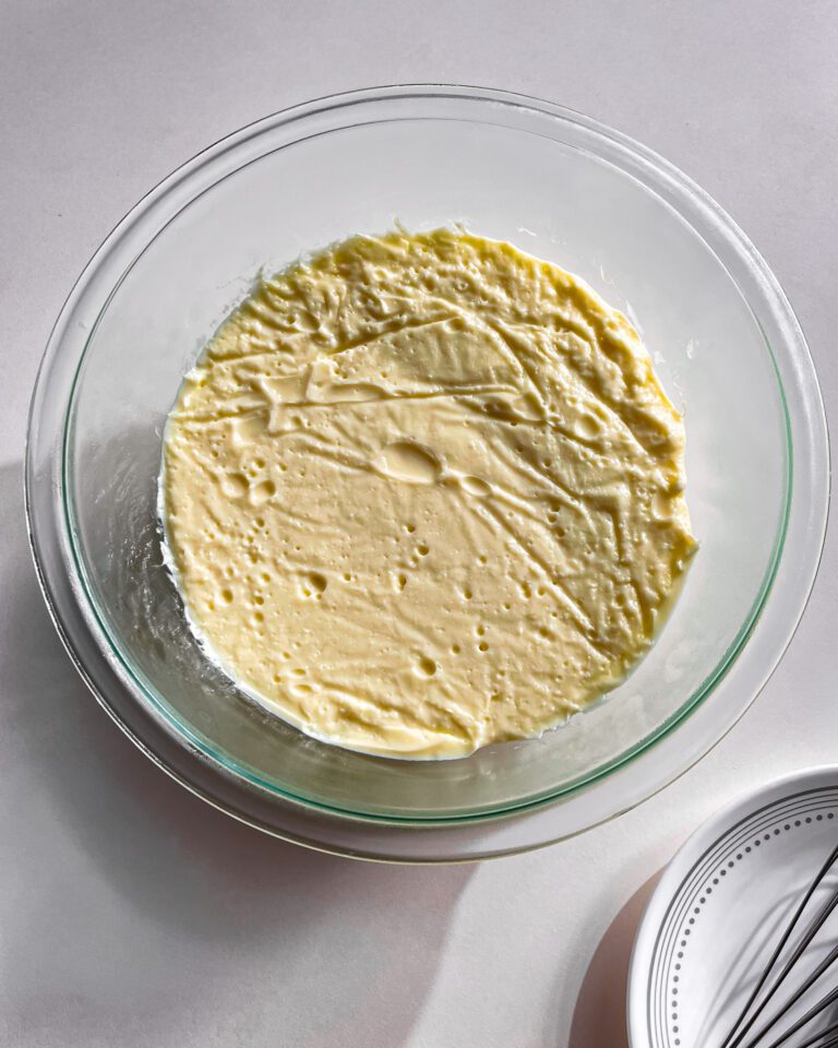 Freshly cooked pineapple coconut pudding before chilling