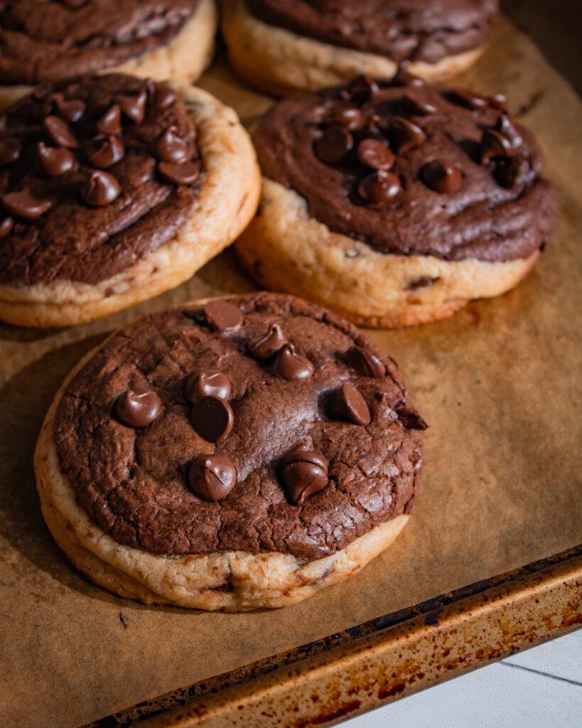 homemade brookie cookie