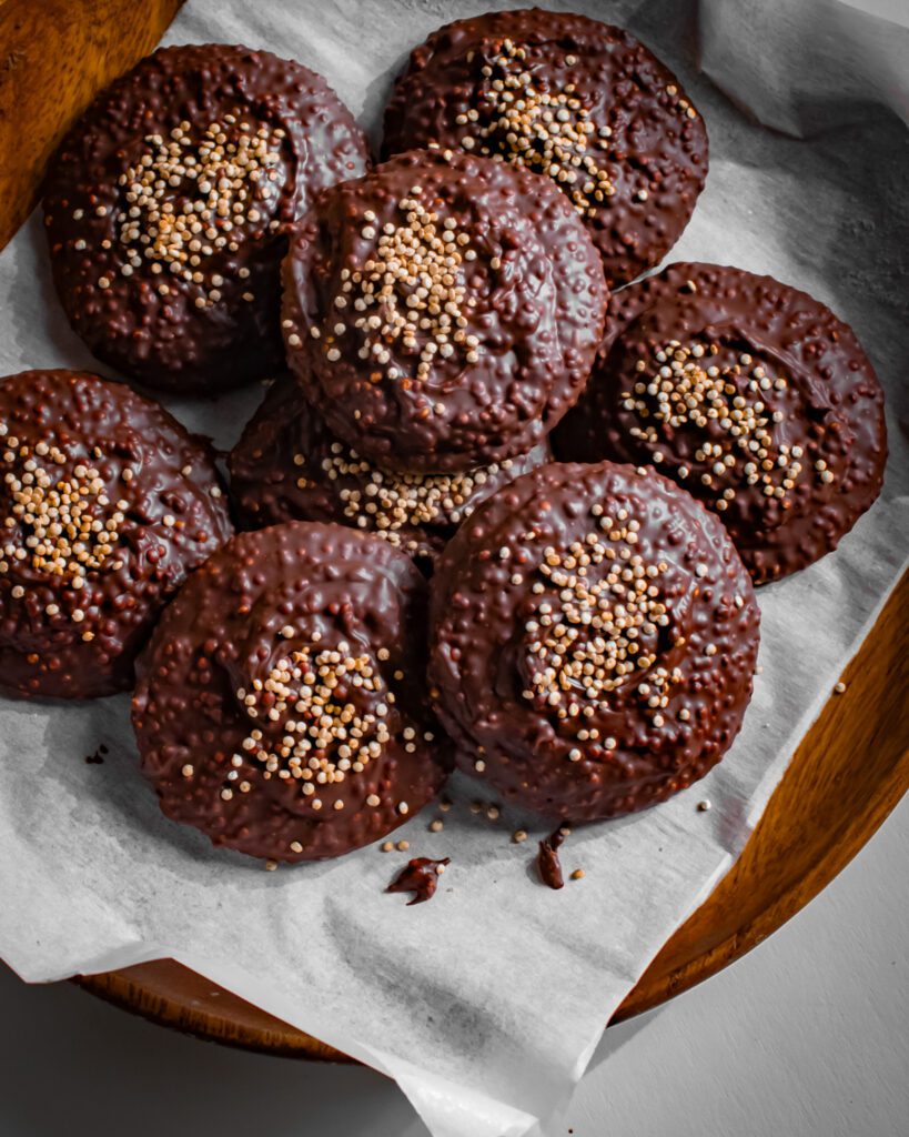 Gluten-free chocolate quinoa crisps